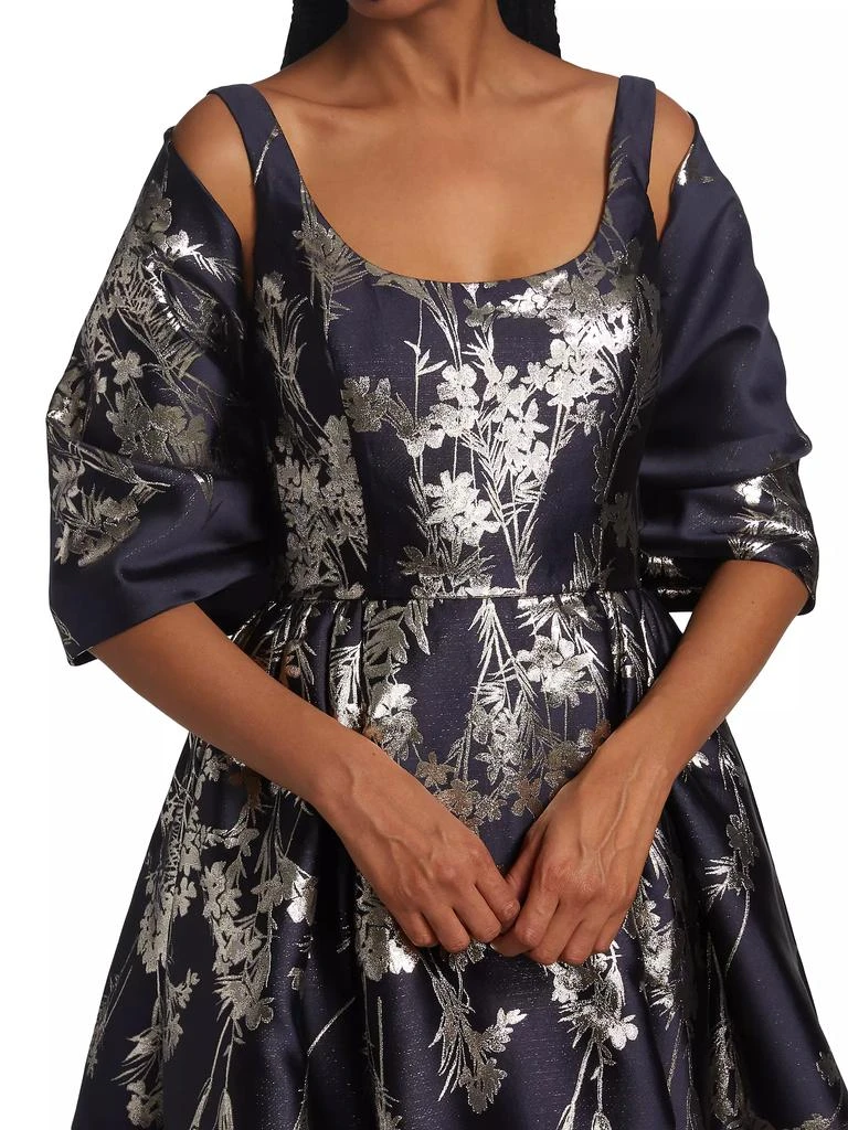 Amsale Metallic Shoulder Wrap 3