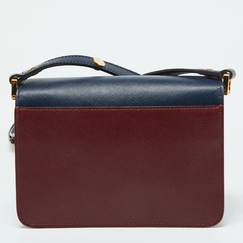 Marni Marni Burgundy/Navy Blue Leather Trunk Shoulder Bag 4