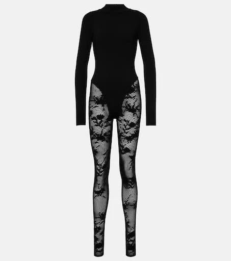 Alaïa High-neck wool-blend catsuit 1