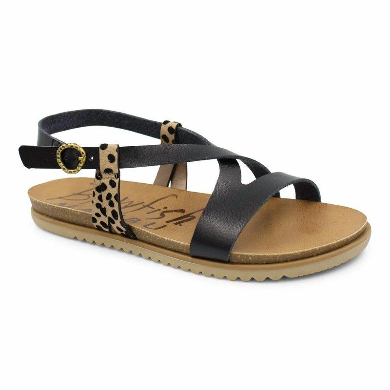 Blowfish Women's Mercury Sandal In Black/leopard Print 1