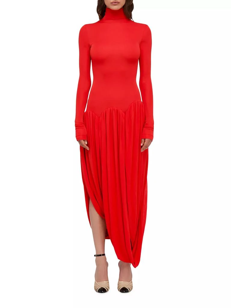 chinese dress ladies Salvatore Long Sleeve Midi Dress - Black