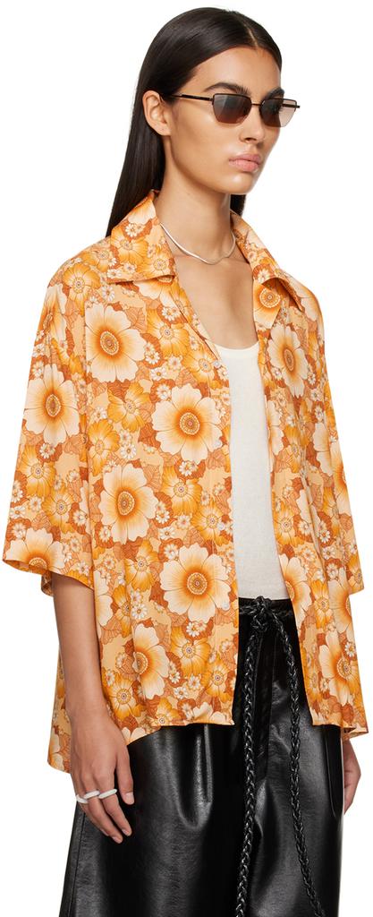 LU'U DAN Orange Floral Shirt