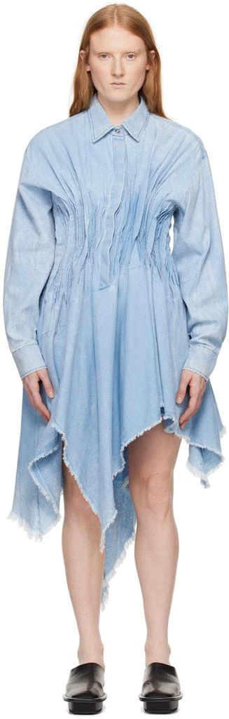 Marques Almeida Blue Pleated Denim Midi Dress 1