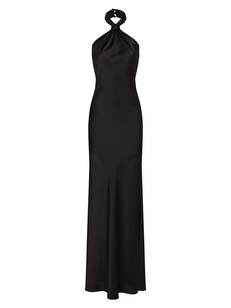 Halston Emie Satin Halterneck Gown