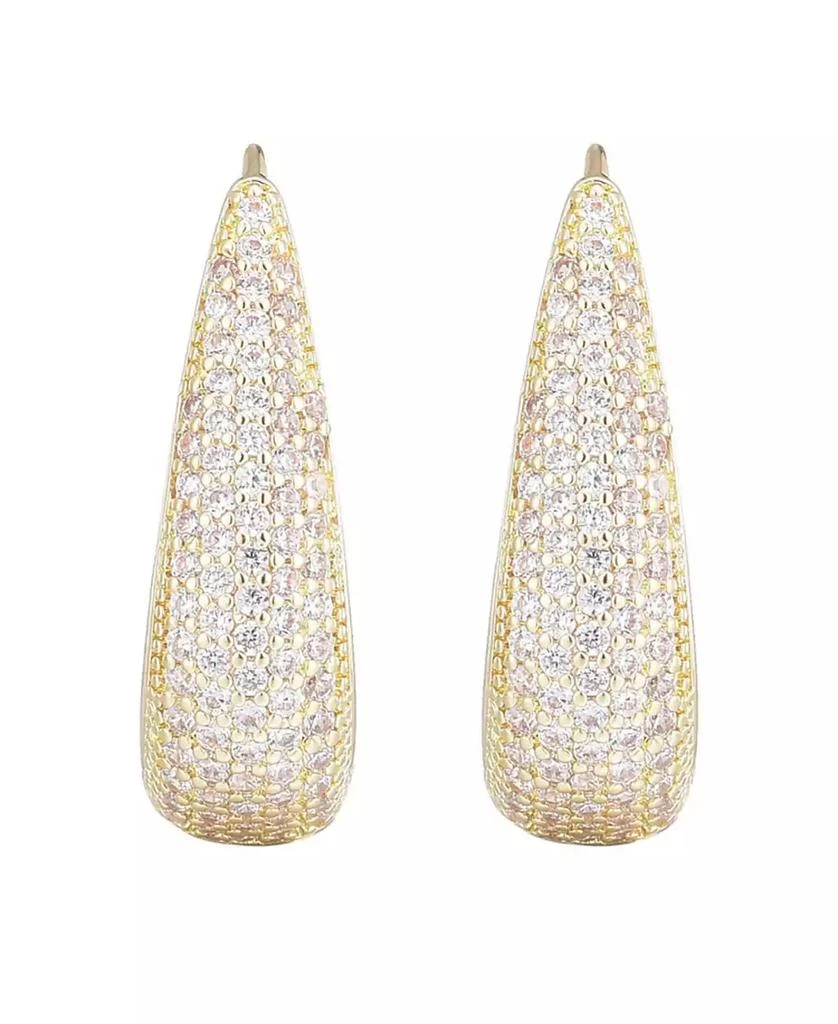 ADORNIA Gold CZ Secure Hinge Hoop Earrings 3