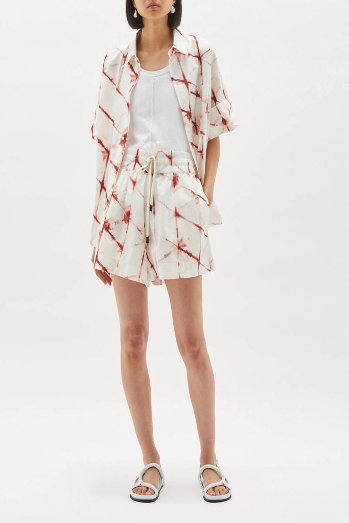 Bassike Printed Boxer Short In Redwood-Print