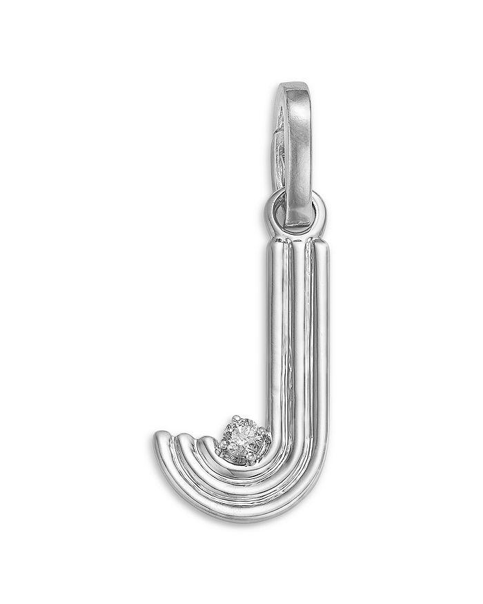 Adina Reyter Sterling Silver Diamond Groovy Initial Pendant