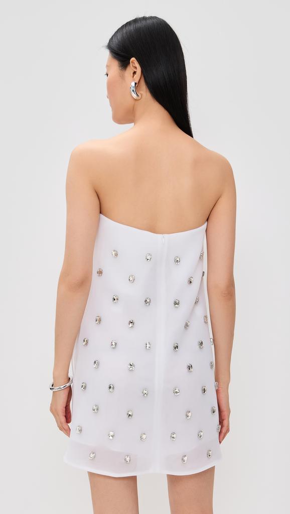 Brandon Maxwell The Tilly Embroidered Strapless Mini Dress