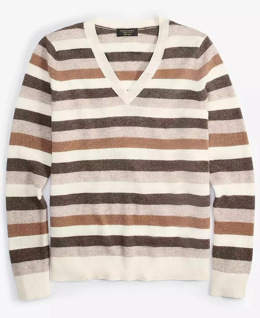 Charter Club Women's Striped 100% Cashmere V-Neck Sweater, Created for Macy's 4