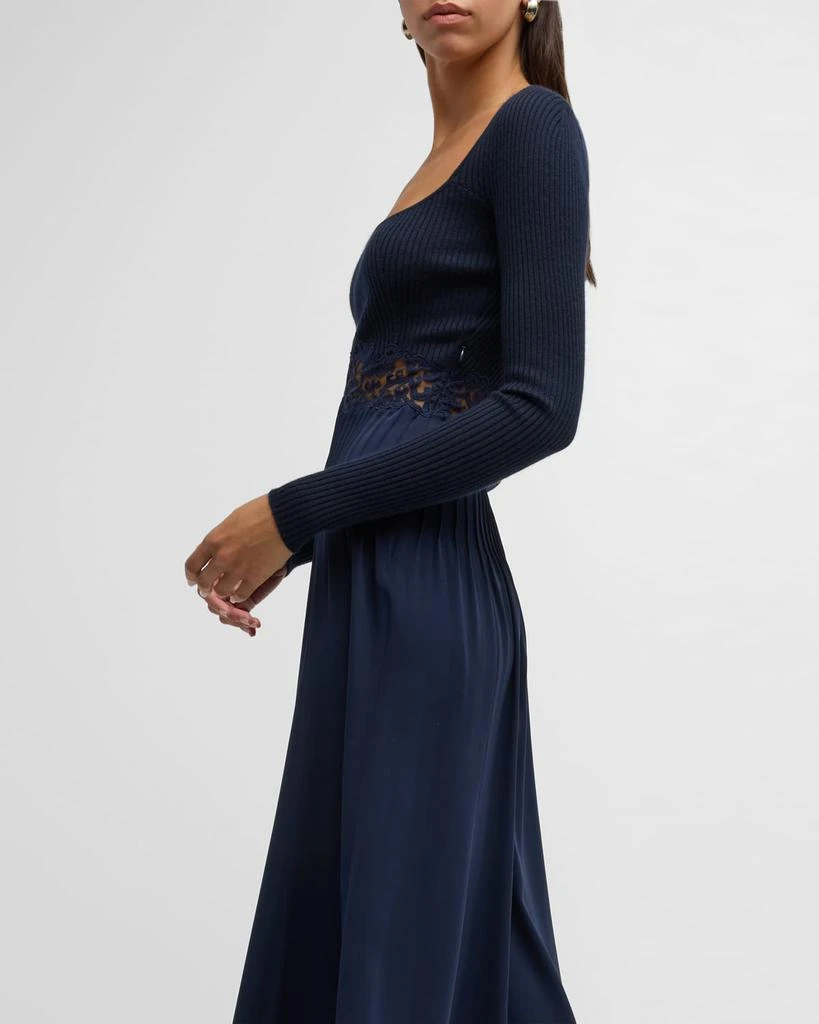Gabriela Hearst Prior Mixed-Media Lace Long-Sleeve Maxi Dress 8