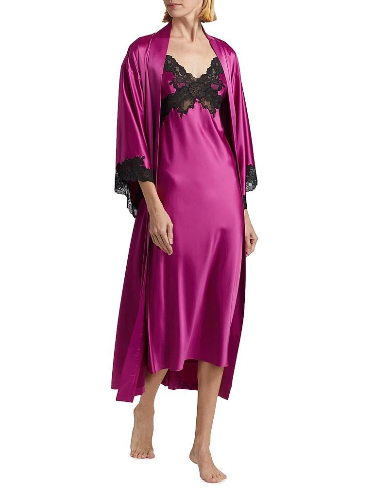 Natori Peony Glamour Lace-Trim Robe 2