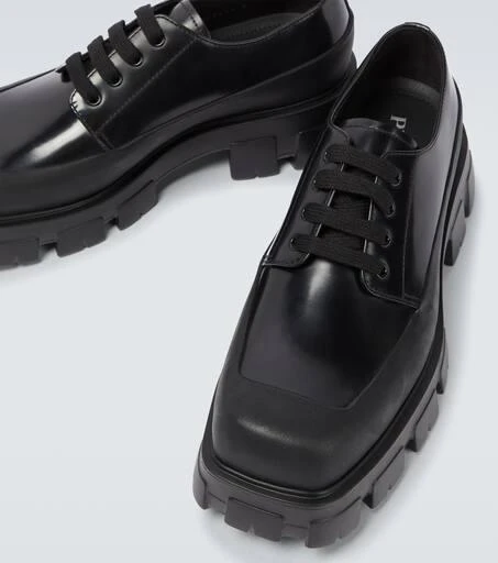 Prada Paneled leather Derby shoes 3