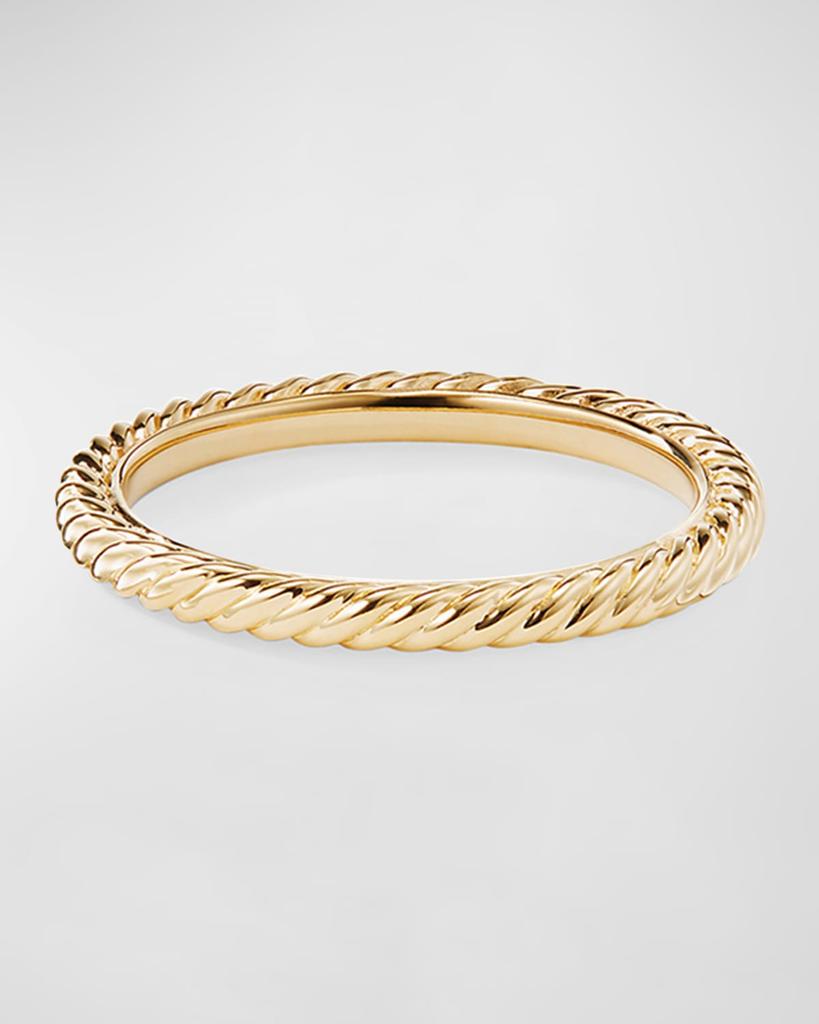 David Yurman 2mm Cable Collectibles Stack Ring in 18K Gold