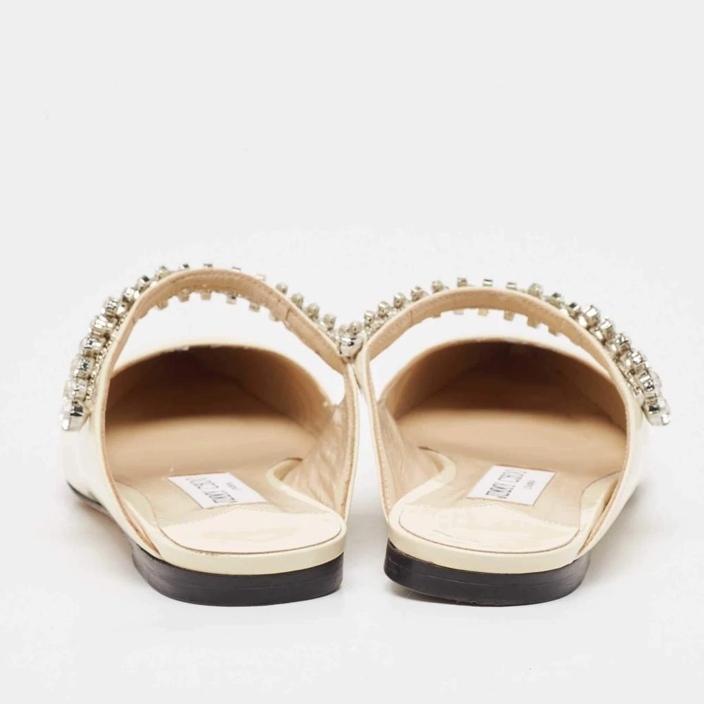 Jimmy Choo Jimmy Choo Cream Patent Leather Bing 65 Crystal Embellished Mule Size 36 5