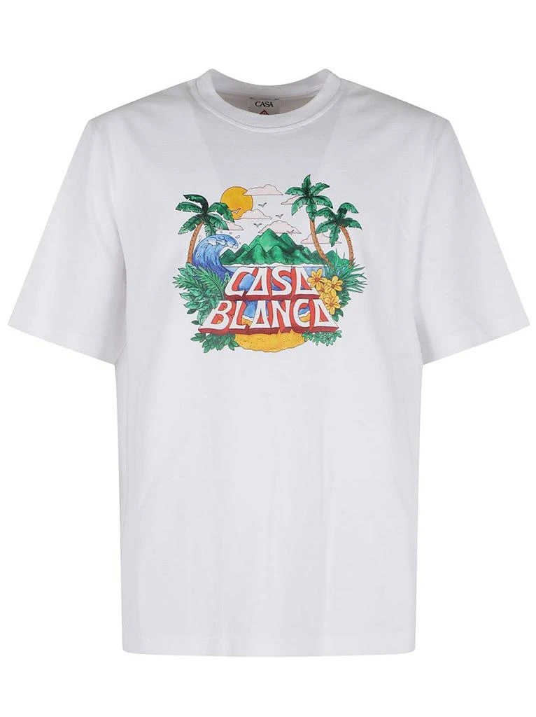 Casablanca Oversized Beach Wave Graphic T-Shirt In Organic Cotton 1