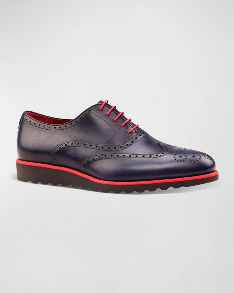 Ike Behar Men's Trax Wing-Tip Leather Platform Oxford Shoes 1
