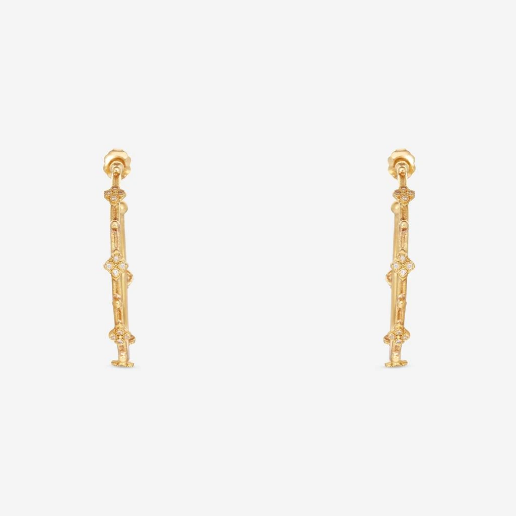 Armenta Armenta Sueno 18K Yellow Gold White Diamond 35mm Side Hoop Earrings 06495 3