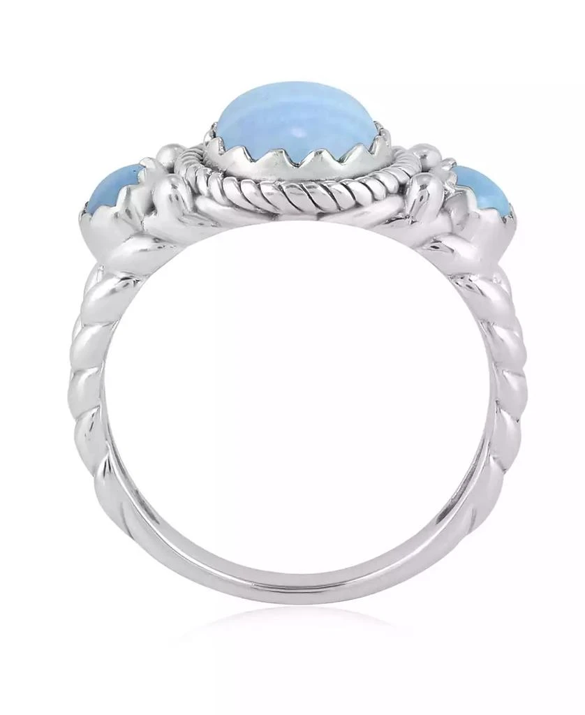 American West Jewelry Sterling Silver Blue Lace Agate 3-Stone Ring, Sizes 5 to 11 4