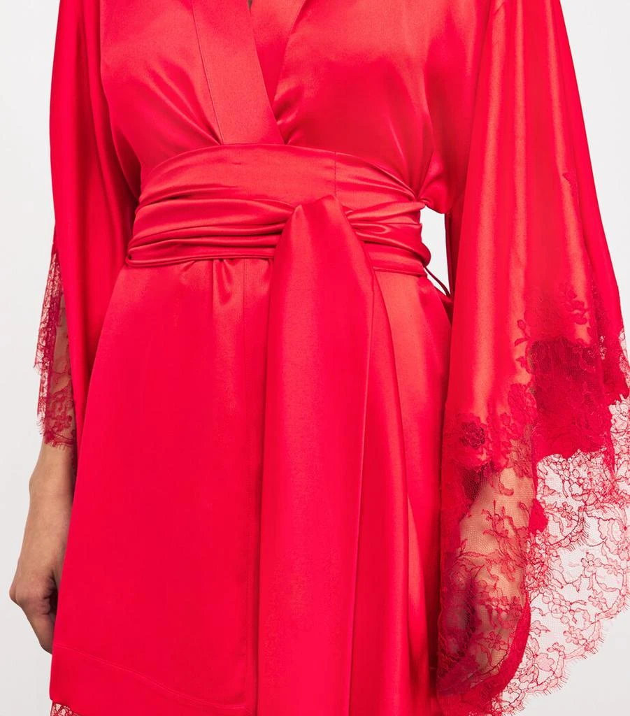 Carine Gilson Silk Lace-Trim Robe 4