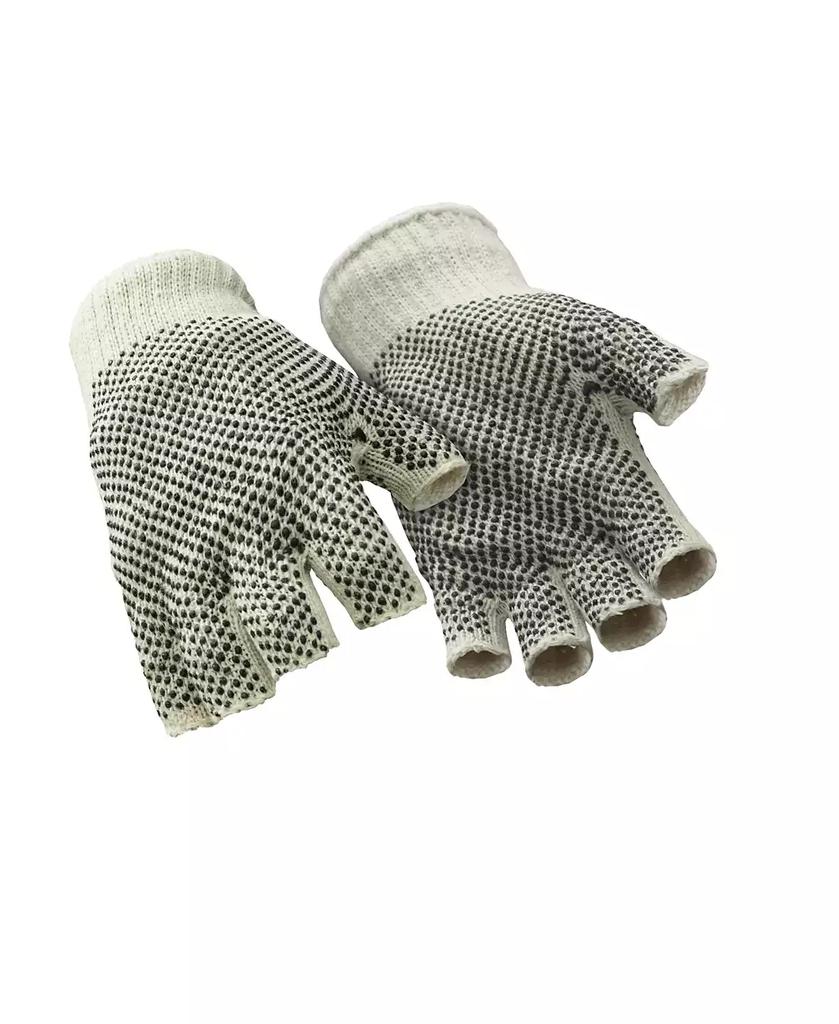 RefrigiWear Men's Midweight Double Sided Fingerless Dot Grip Work Gloves (Pack 12 Pairs)