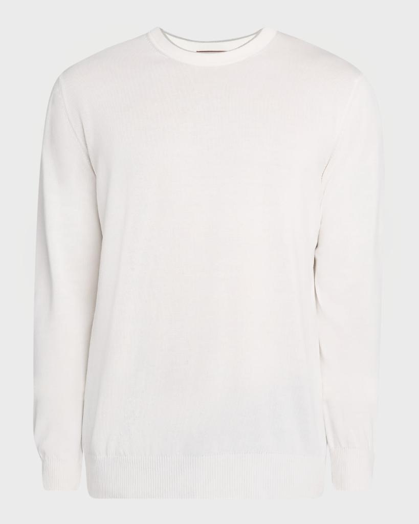 Canali Men's Cotton Tipped Crewneck Sweater