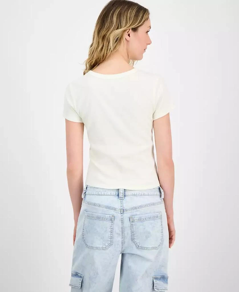 Rebellious One Juniors' Deer Drama Ribbed Knit T-Shirt 4