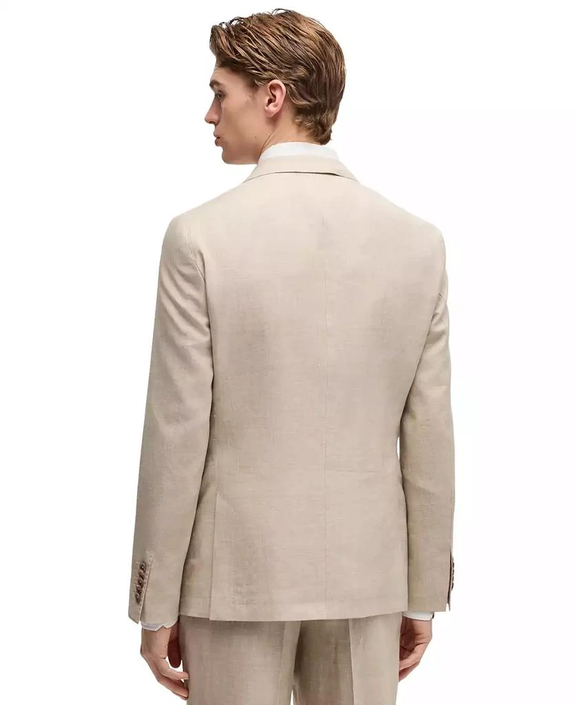 Hugo Boss Men's Linen-Blend Slim-Fit Checked Suit 2
