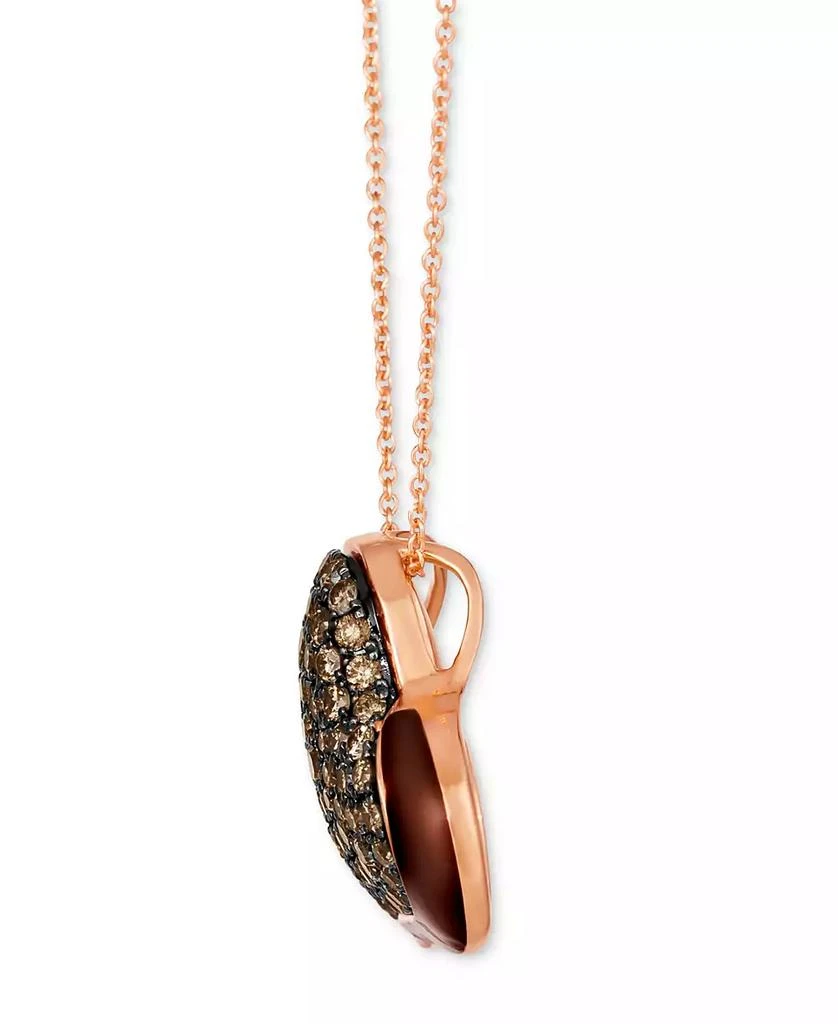 Le Vian GODIVA x Le Vian® Chocolate Enamel Ganache Heart Pendant Necklace Featuring Chocolate Diamond (1-3/8 ct. t.w.) & Enamel Pavé in 14k Rose Gold 2