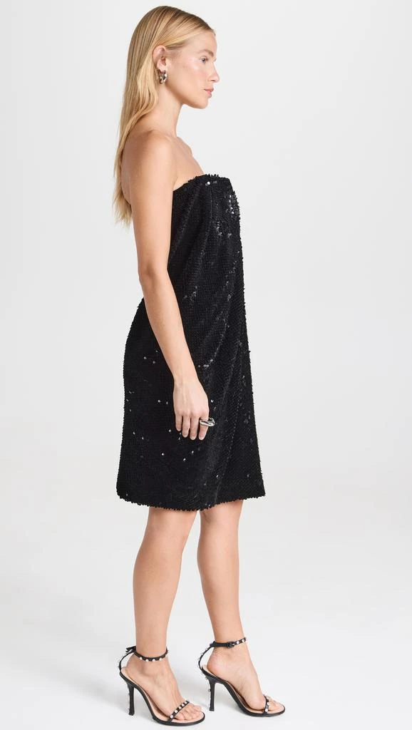Recto Velvet Sequin Draped Tube Top Dress 3