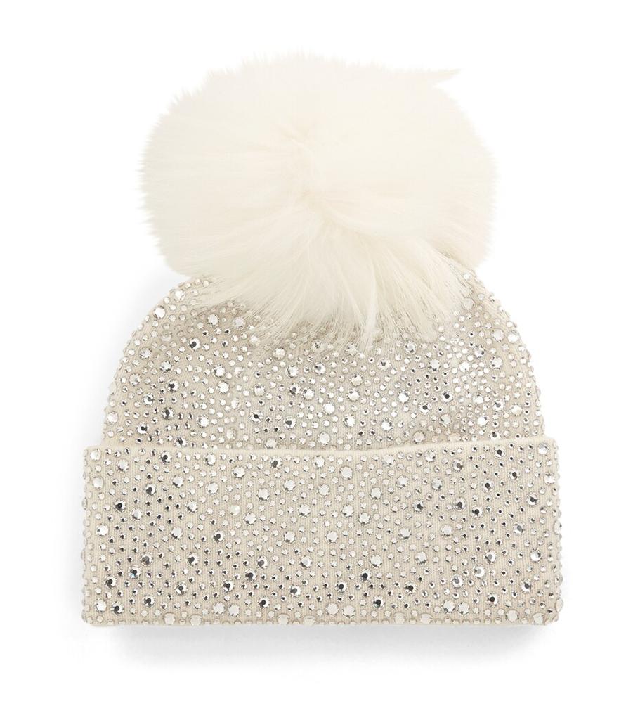 William Sharp Crystal-Embellished Pom-Pom Beanie