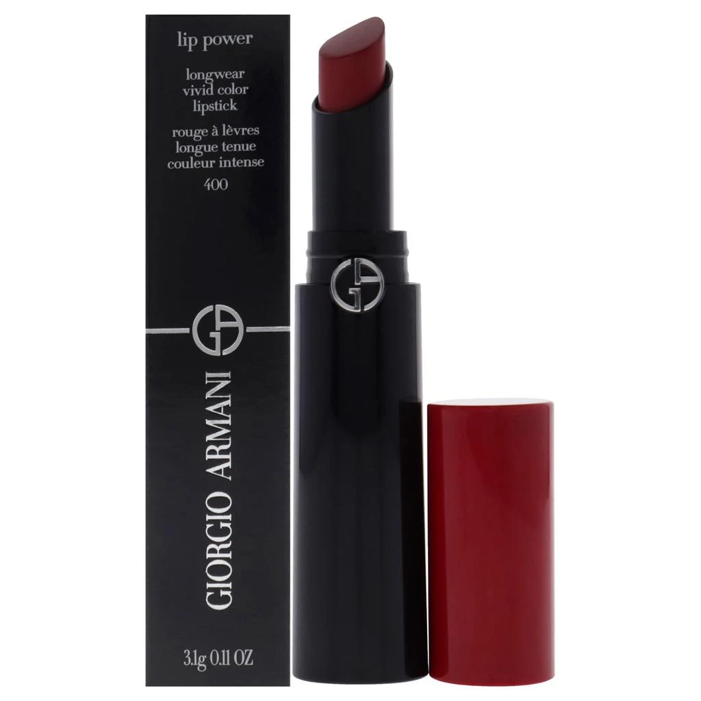 Giorgio Armani Lip Power Longwear Vivid Color Lipstick - 400 Four Hundred by  for Women - 0.11 oz Lipstick 1