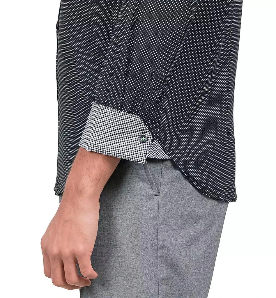 Society of Threads Men's Regular Fit Non-Iron Dot Print Performance Dress Shirt 3