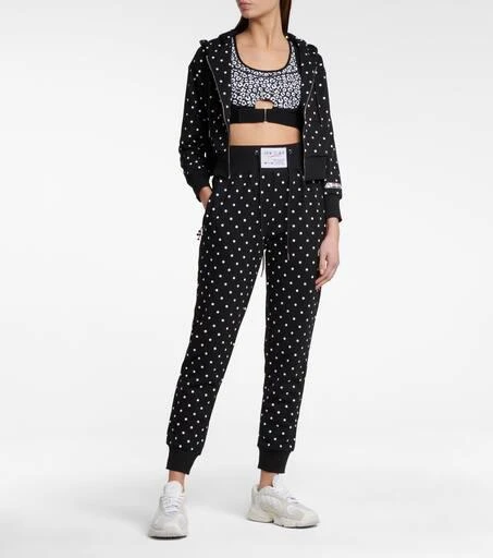 Adam Selman Sport Polka-dot high-rise cotton-blend sweatpants 2