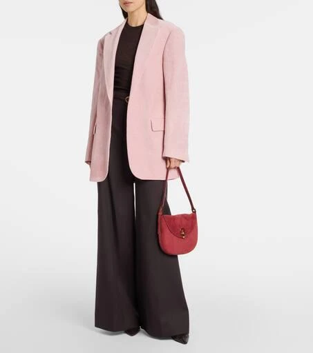 SAVETTE Tondo Small suede shoulder bag 5