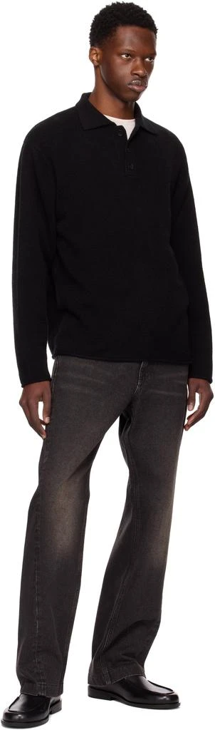 The Elder Statesman Black Heavy Rugby Polo 4