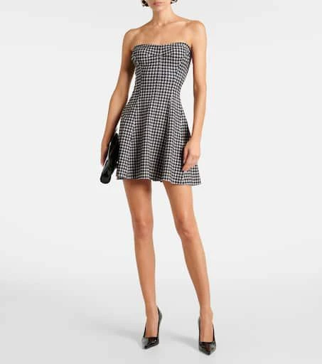Norma Kamali Strapless Grace houndstooth minidress 6