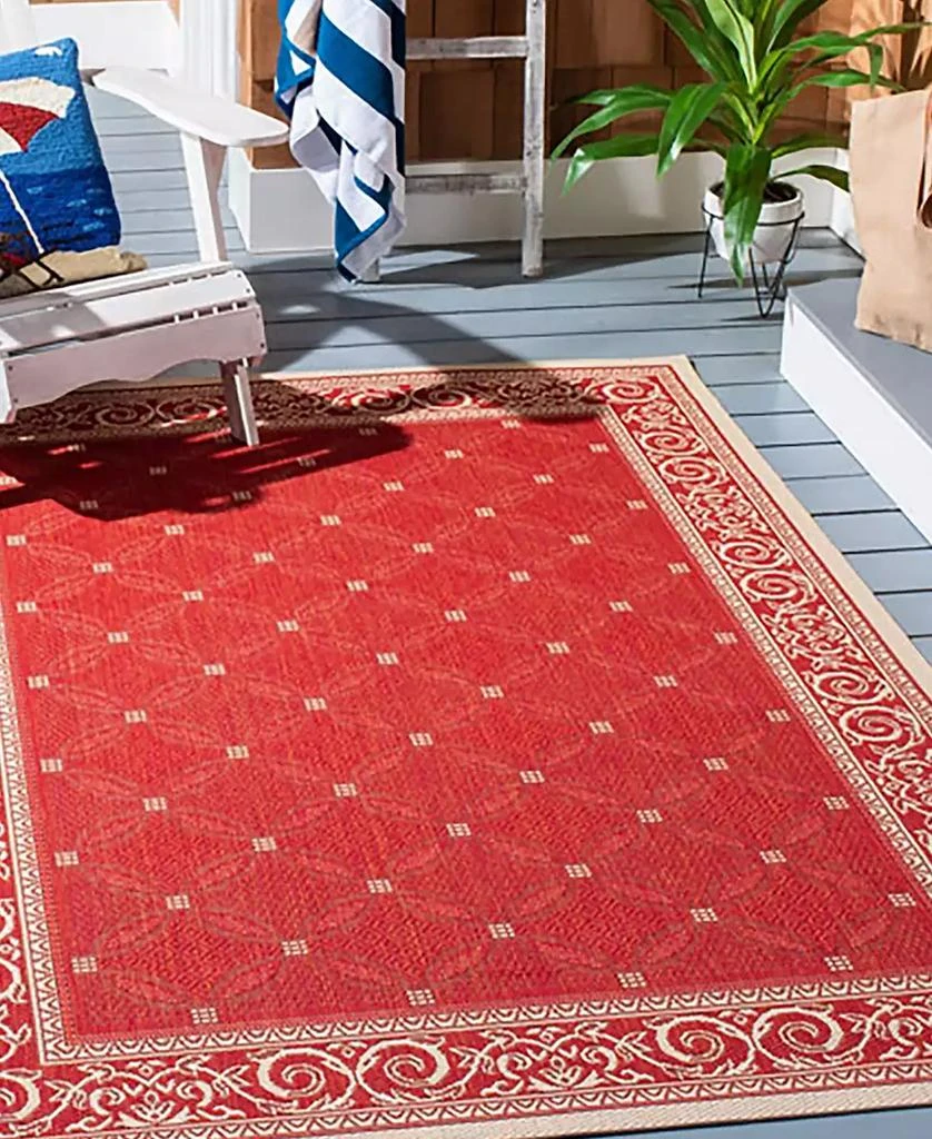 Safavieh Courtyard Red and Natural Area Rug Collection 3
