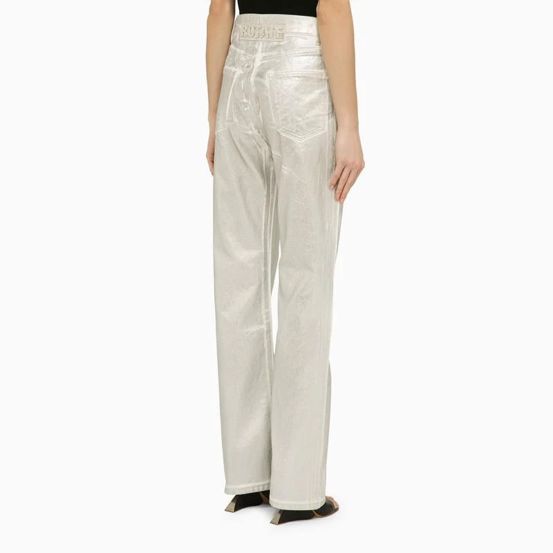 ROTATE Birger Christensen Silver pants in organic denim 4