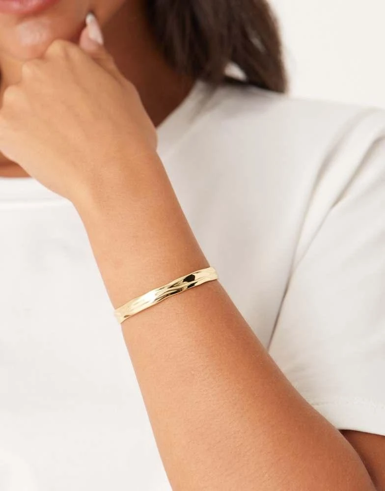 Orelia Orelia molten cuff bangle bracelet in 18k gold plated