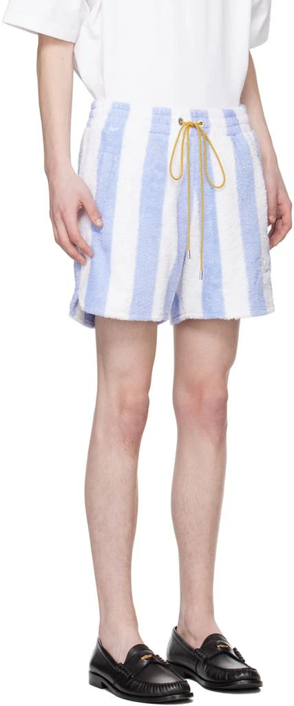 Rhude White & Blue Striped Shorts 2