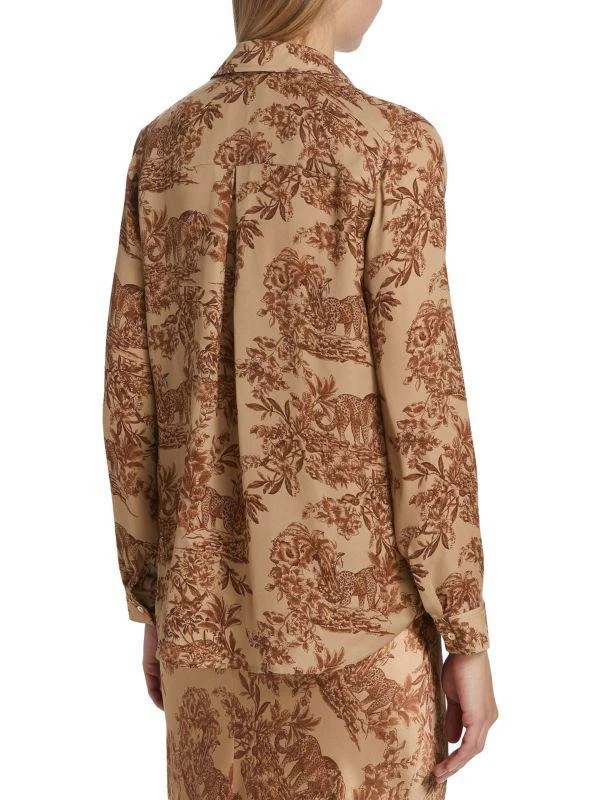 L'Agence Nina Safari-Print Silk Blouse 2