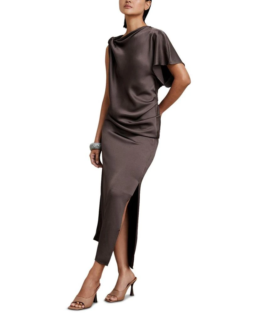 REISS Kenzie Drape Midi Dress - Dresses & Skirts - Free Shipping -  BeyondStyle