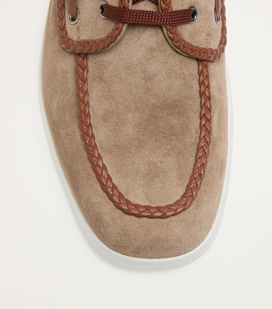 Valentino Leather Palm Avenue Boat Shoes 6