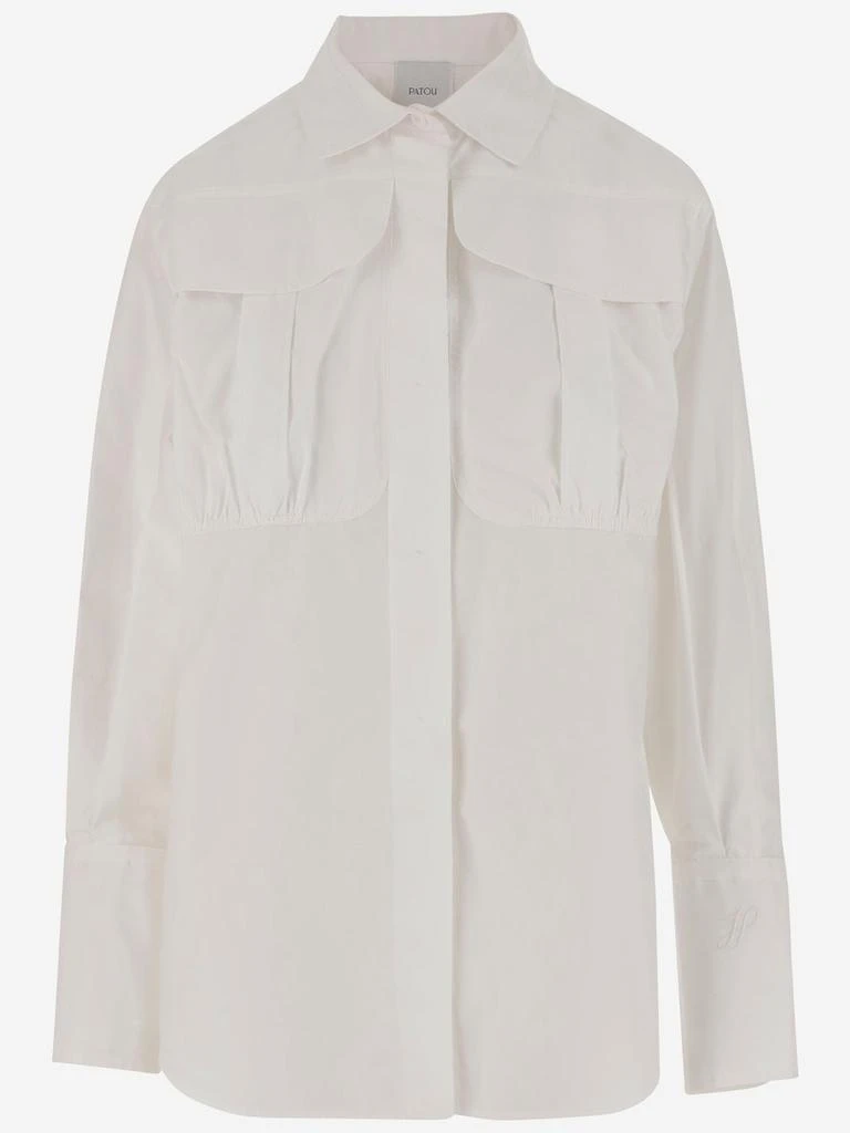 PATOU Patou Pleated Long Sleeve Blouse 1