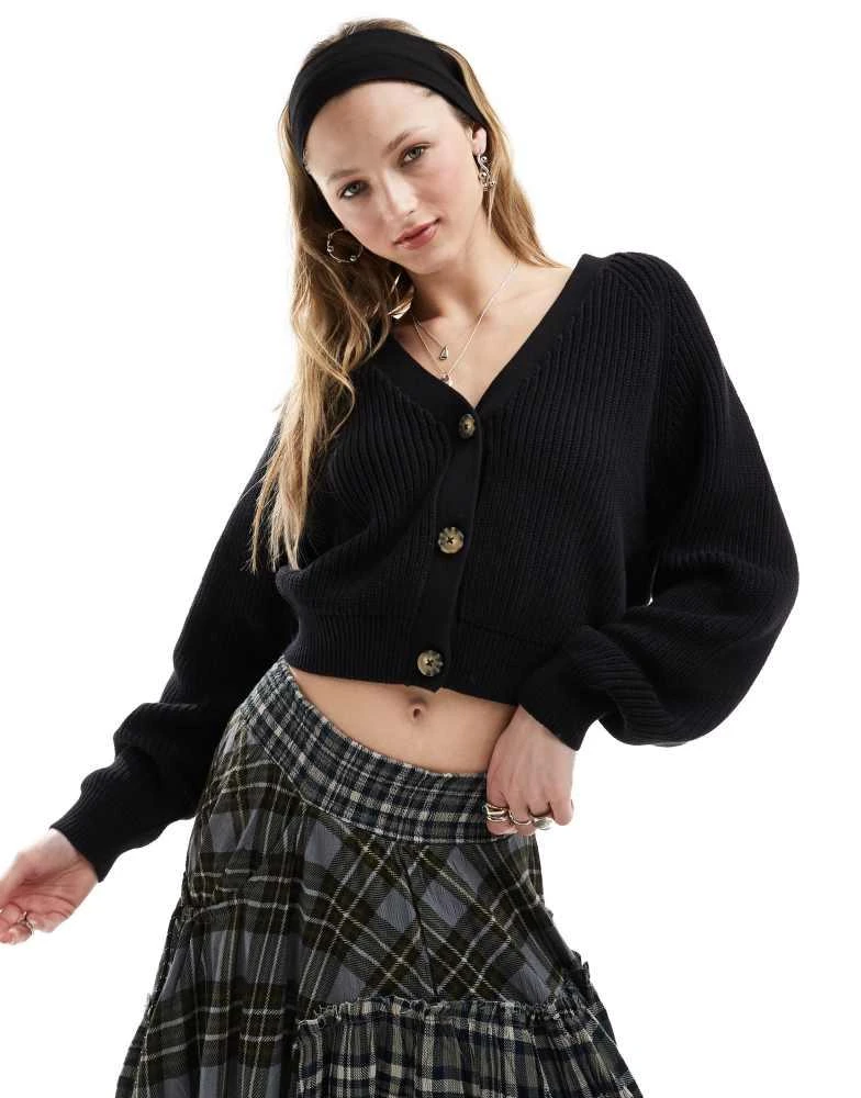 Monki Monki knit cardigan in black 1