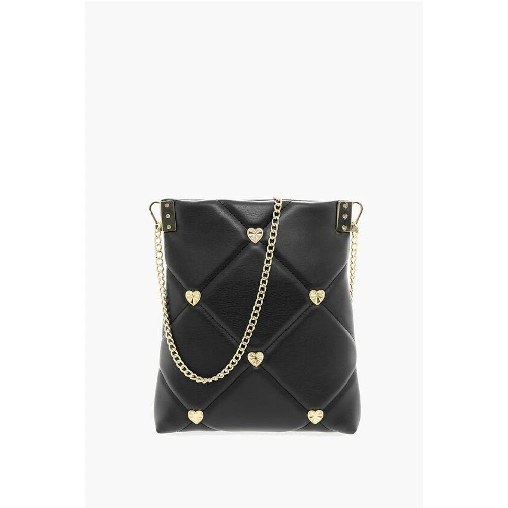 Moschino LOVE Quilted Faux Leather Crossbody Bag with Heart-Shaped Women's Je 2
