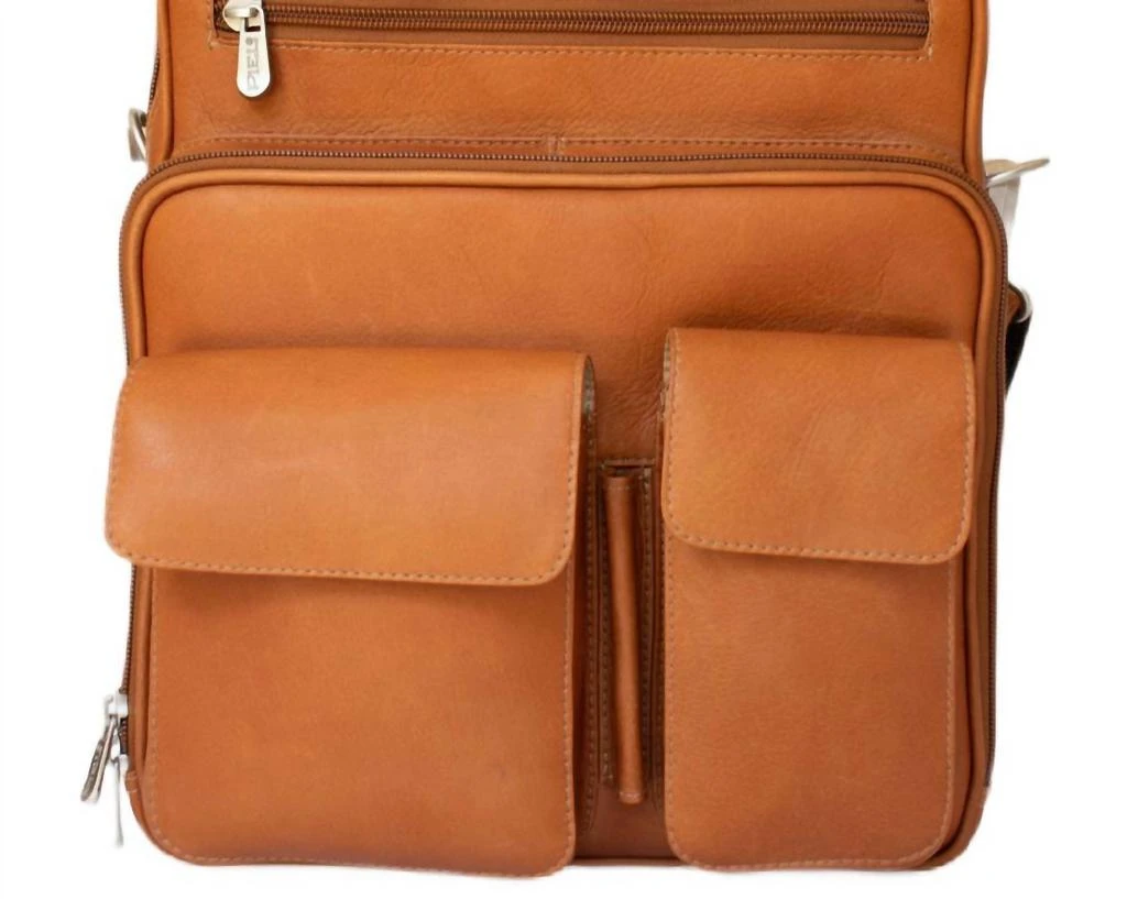 Piel Leather Deluxe Shoulder Bag In Tan 1