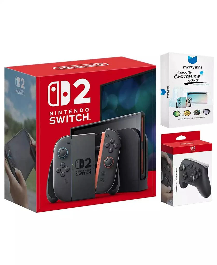 Nintendo Switch 2 Video Game Console with Pro Controller and MightySkins Code