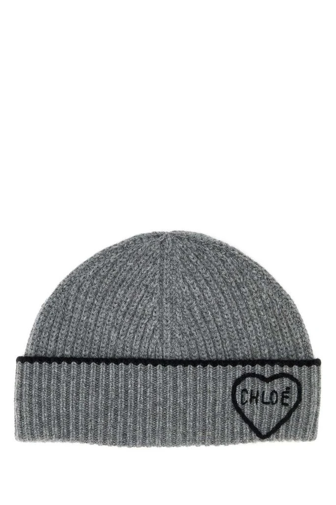 Chloé Chloé Logo Intarsia Knit Beanie from Cettire