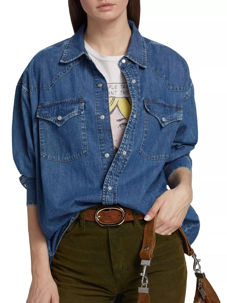 Re/Done Oversized Denim Western Shirt 6